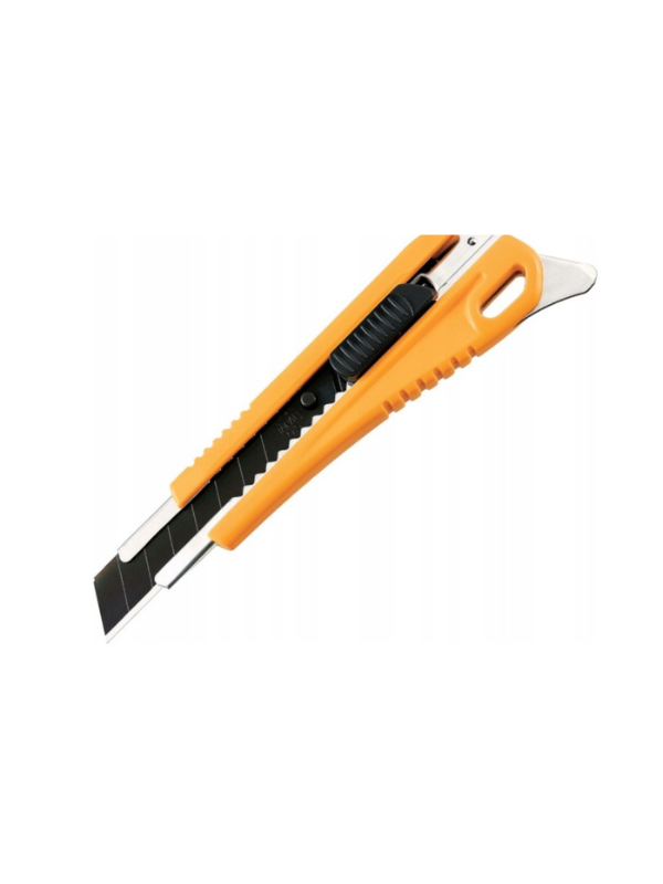 Muratec L-24 MultiPro Auto-Lock Heavy-Duty Utility Knife 18mm with Spatula Tip – Yellow - Image 2