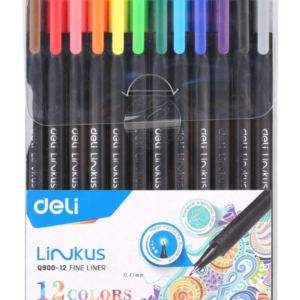 EQ900 12-Color Washable Fine Tip Colored Pens Set for Journaling, Drawing, Note-Taking & Planners