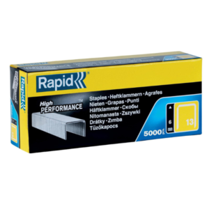 Rapid No.13 Fine Wire Staples 6 mm, 5000 Pieces, Silver