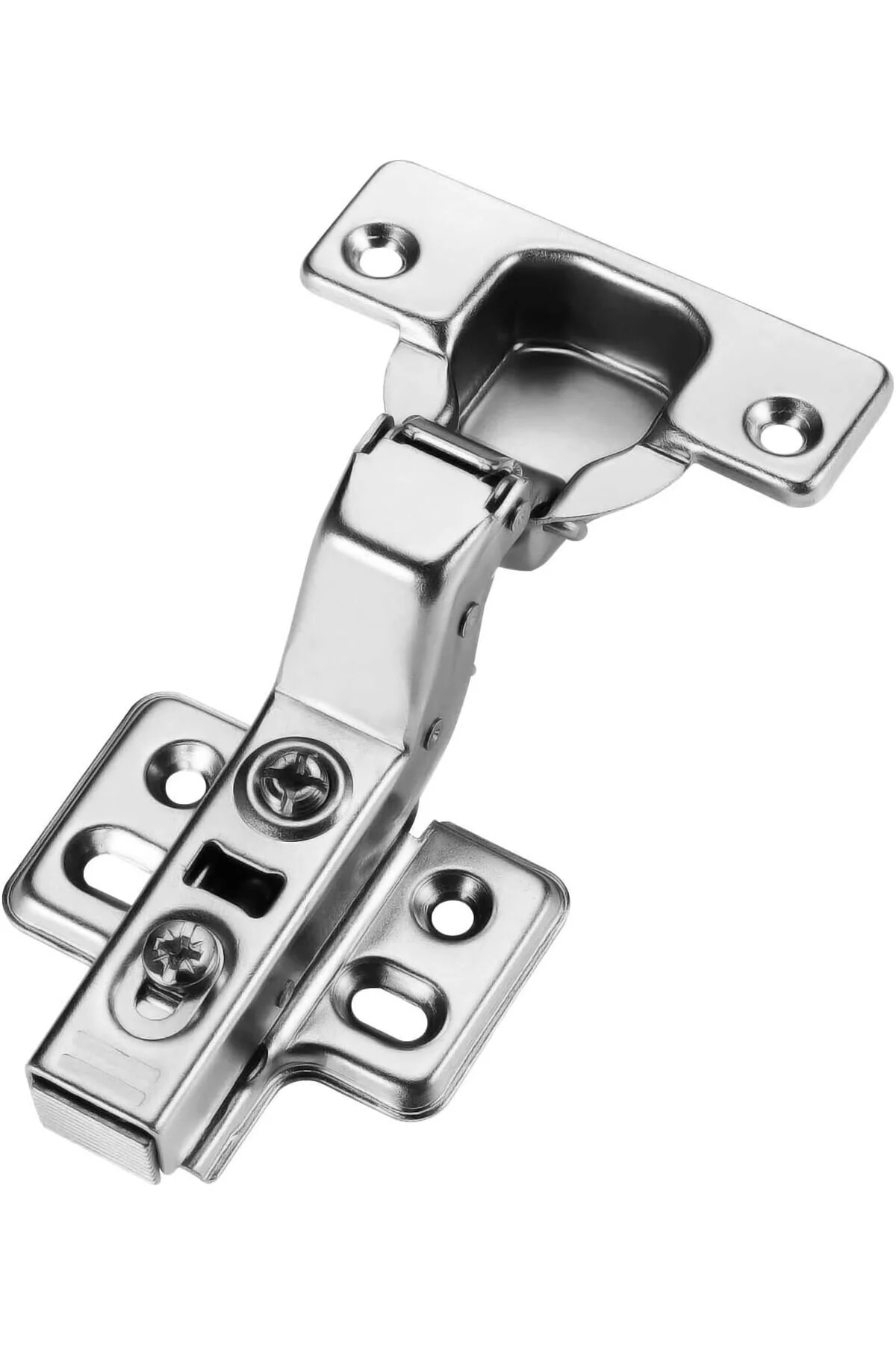 HME Type-C Standard European-Style Soft-Close Inset Cabinet Hinges, Nickel-Plated, 2 Hinges + 8 Screws (1 Pair)