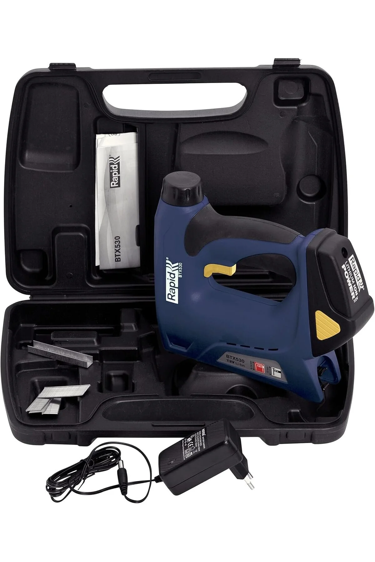 Rapid BTX530 7.2V Cordless Battery Staple Gun for Upholstery, Crafts & DIY, Li-Ion Battery, 1300 Staple Capacity, Safety Nose & Storage Case - Image 3