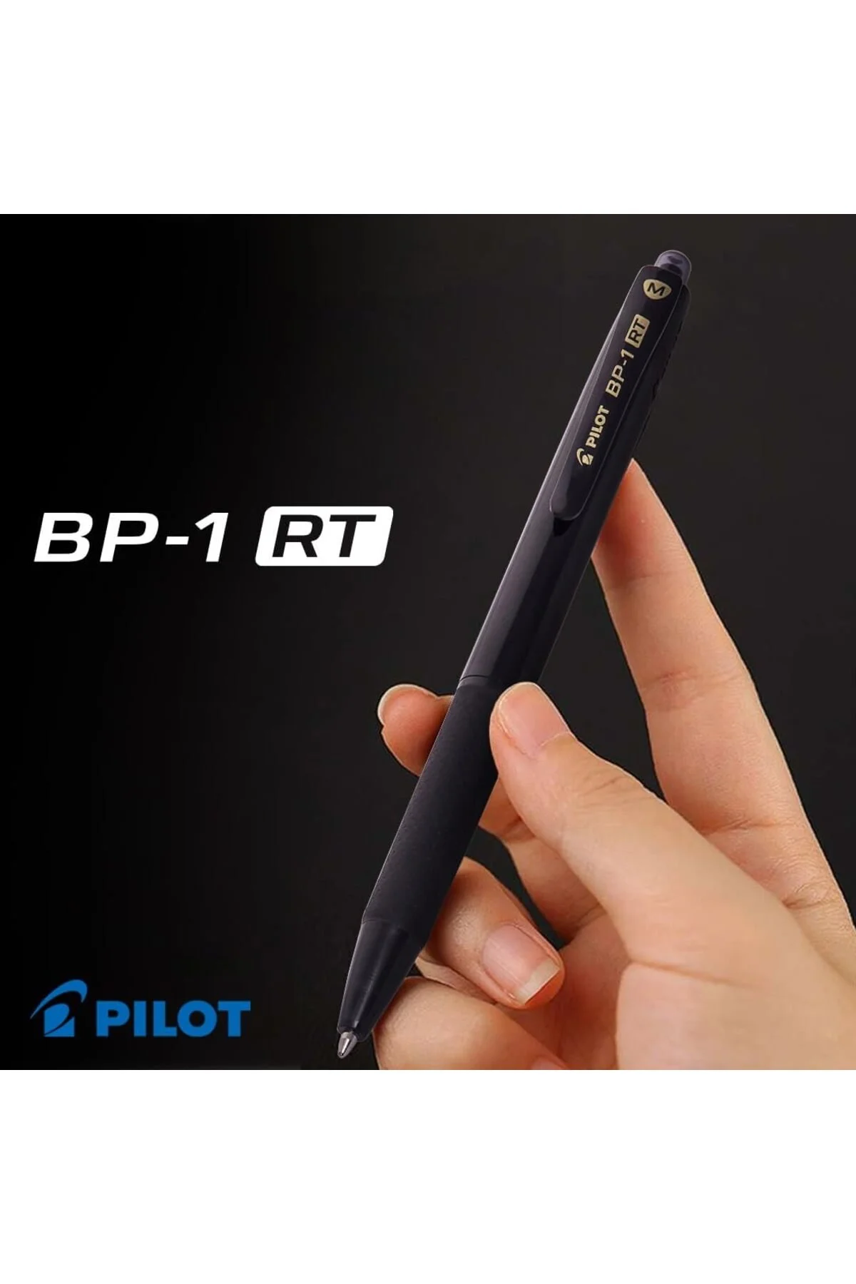 PILOT BP-1 RT-M-B Retractable Ballpoint Pen, Black Ink, 0.7mm Medium Tip – Box of 12 - Image 3