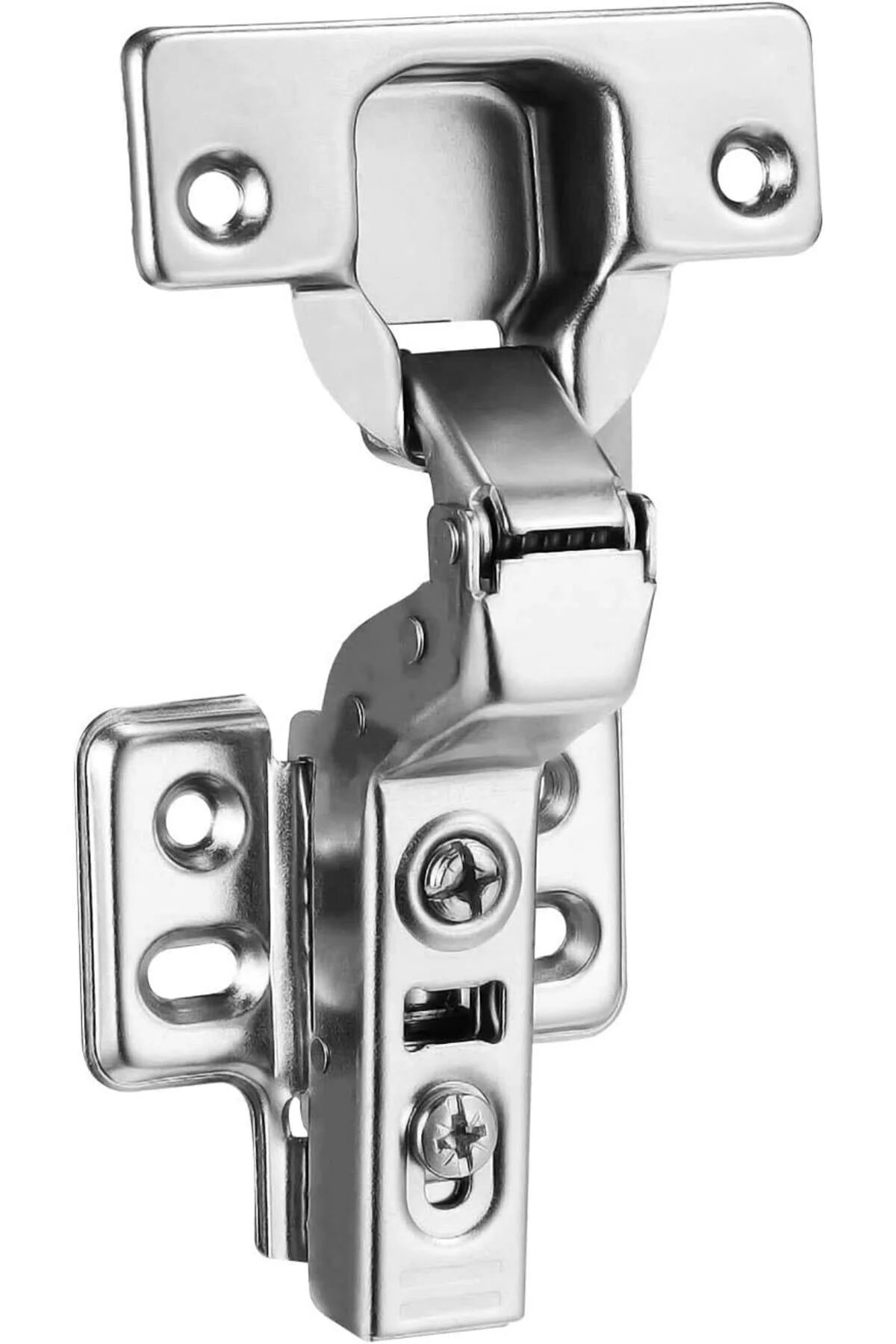 HME Type-C Standard European-Style Soft-Close Inset Cabinet Hinges, Nickel-Plated, 2 Hinges + 8 Screws (1 Pair) - Image 3
