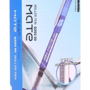 Deli EQ202-30 Roller Pens, Blue Ink, Low-Odor Ink, Smooth Writing, Fast-Drying, Pack of 12