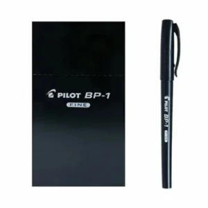 PILOT BP-1 Fine Ballpoint Pen, Black Ink, 0.7mm Fine Tip – Pack of 12 Pieces
