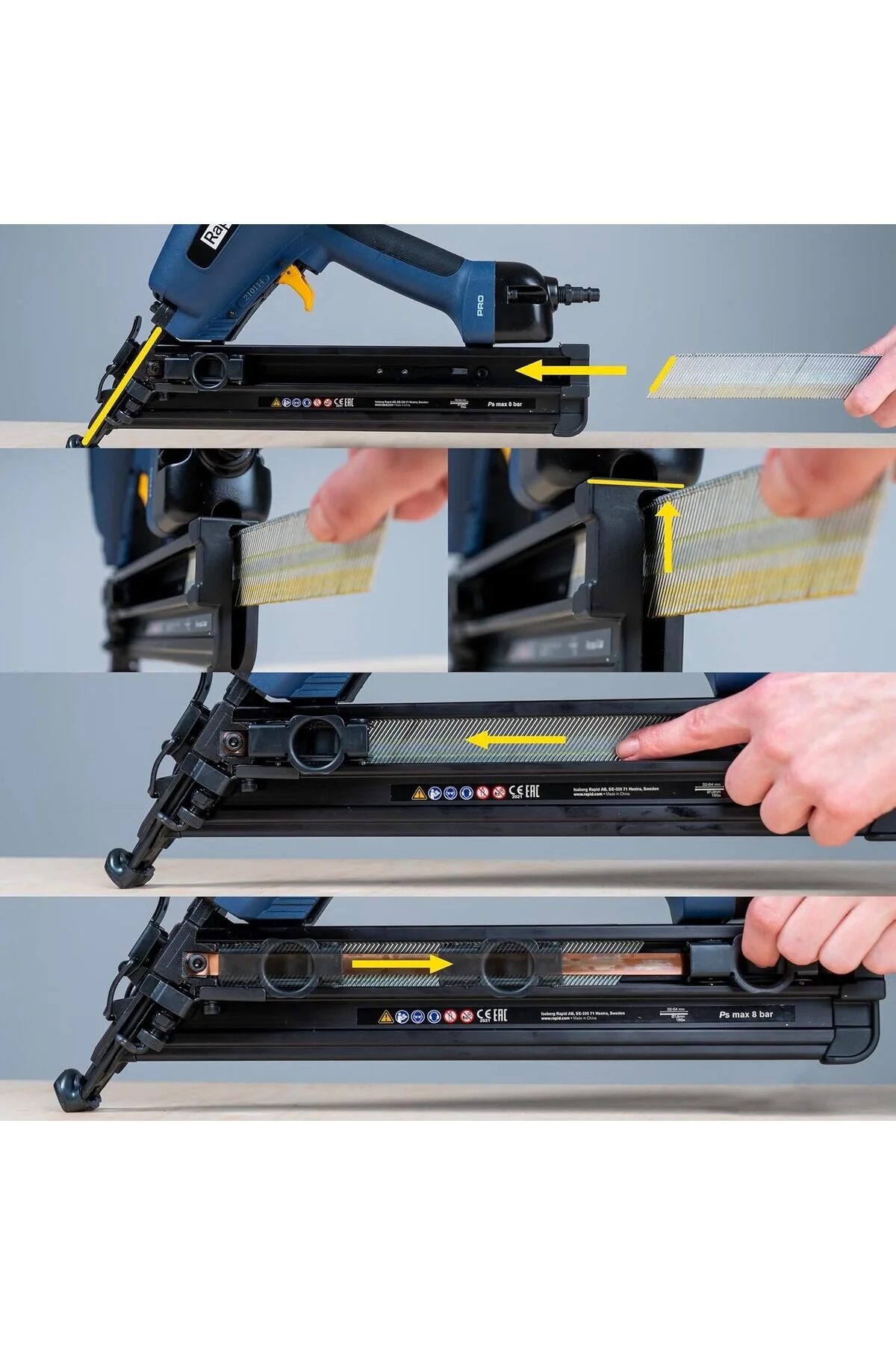 Rapid PRO PB161 Pneumatic Brad Nailer with 300 Brads, Adjustable Nail Depth, Lightweight Magnesium Body and Carry Case, for Woodworking and Door Frame Installation - Image 4