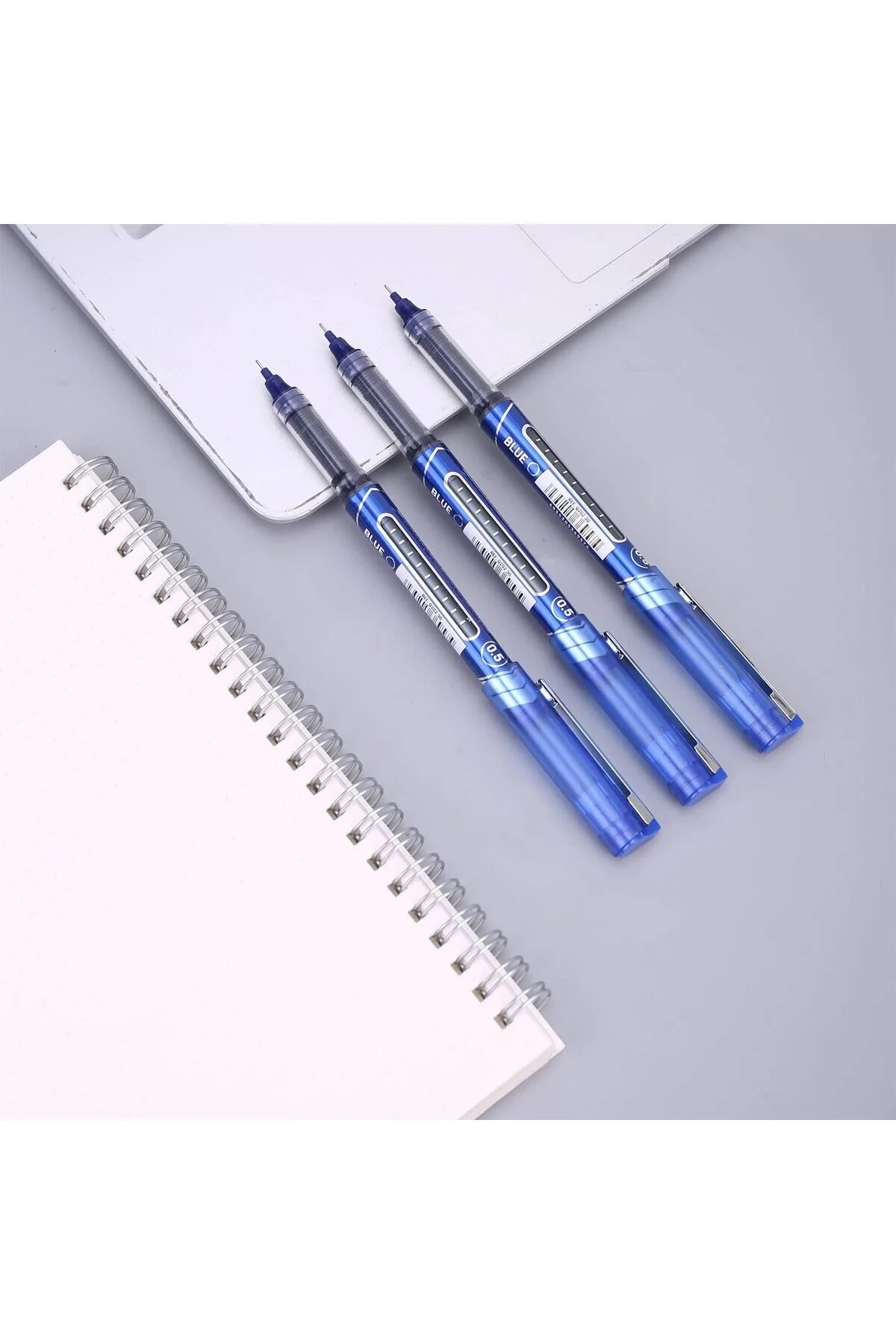 Deli EQ202-30 Roller Pens, Blue Ink, Low-Odor Ink, Smooth Writing, Fast-Drying, Pack of 12 - Image 5
