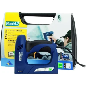 Rapid ESN114 Electric Staple Gun & Brad Nailer for DIY, Thin Wood, Cartons and Crafts, 140 Staples (6–14 mm), No. 8 Brads (15 mm)