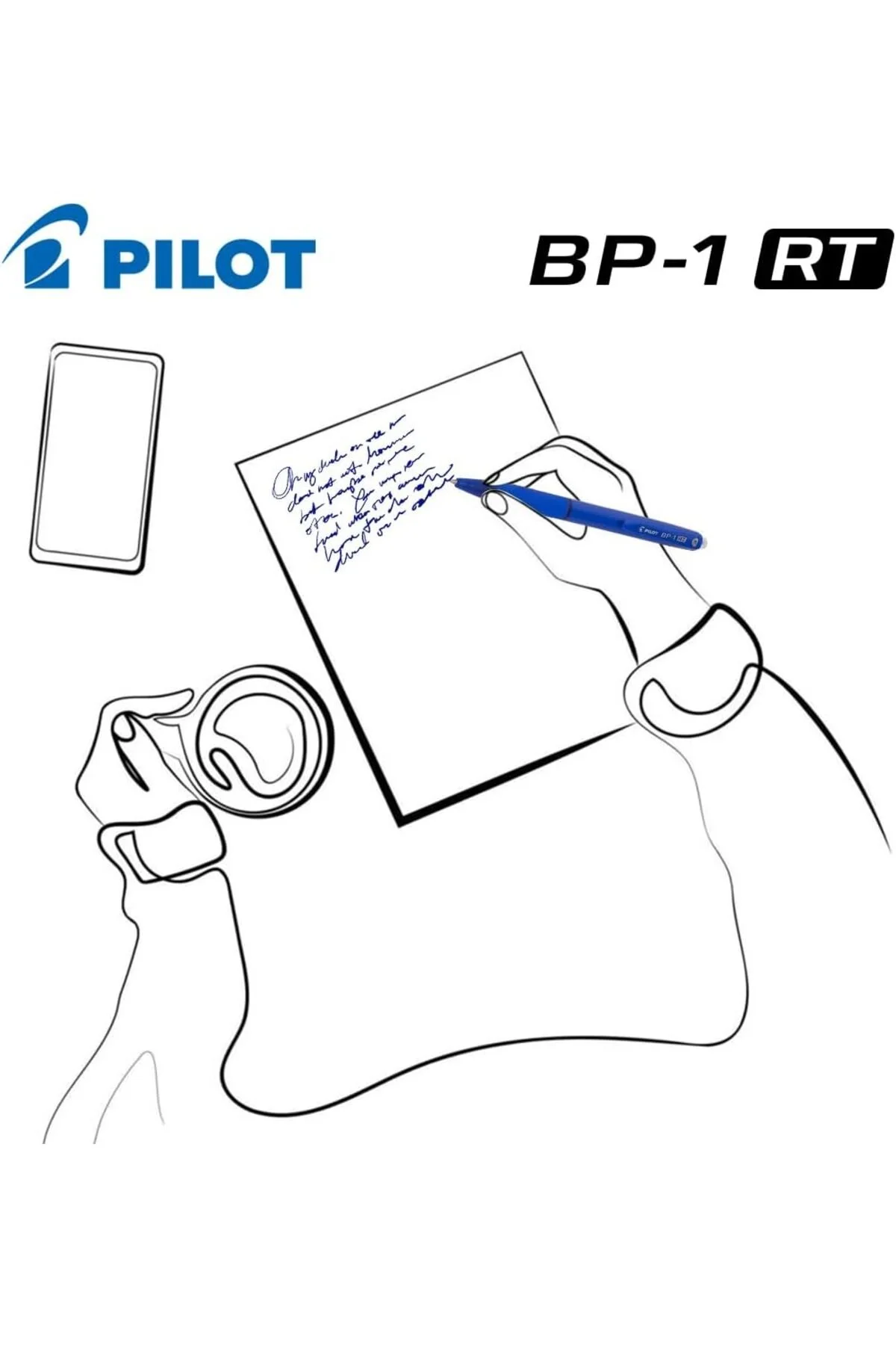 PILOT BP-1 RT Fine Retractable Ballpoint Pen, Blue Ink, 0.3mm Line Width – Pack of 12 - Image 5