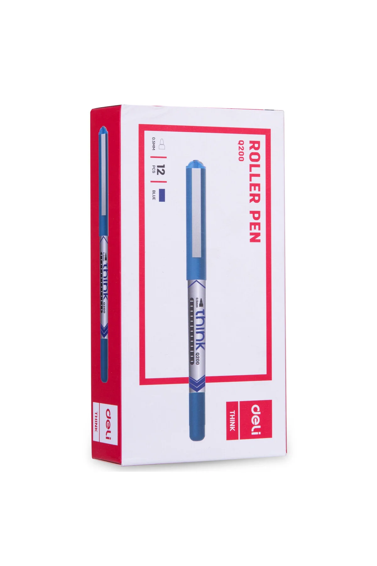 Deli EQ20030 Think Roller Pens, 0.5mm Fine Tip, Blue Ink, Smooth Writing, Pack of 12 - Image 5