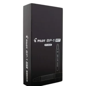 PILOT BP-1 RT Fine Retractable Ballpoint Pen, Black Ink, 0.7mm Fine Tip – Box of 12