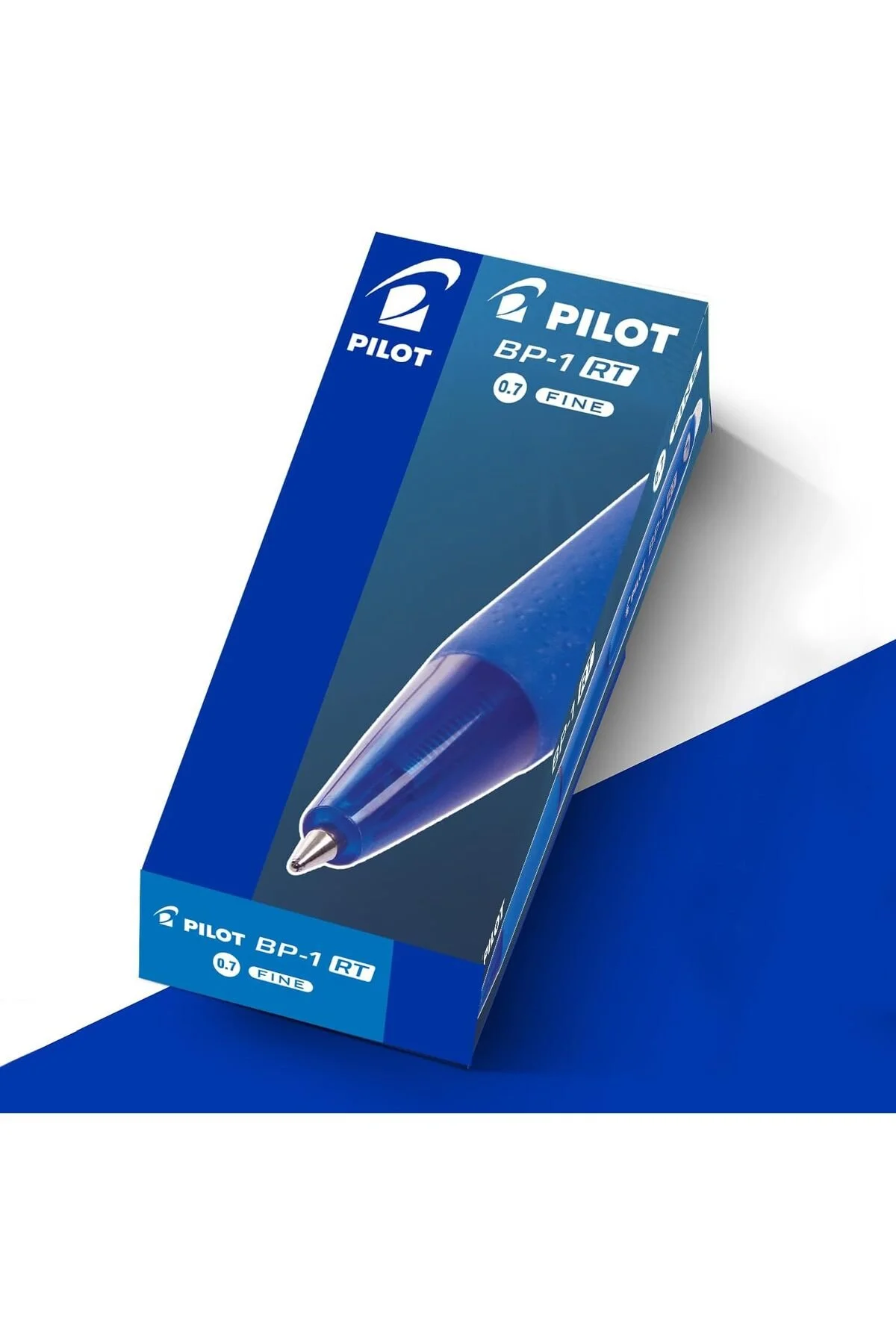 PILOT BP-1 RT Fine Retractable Ballpoint Pen, Blue Ink, 0.3mm Line Width – Pack of 12