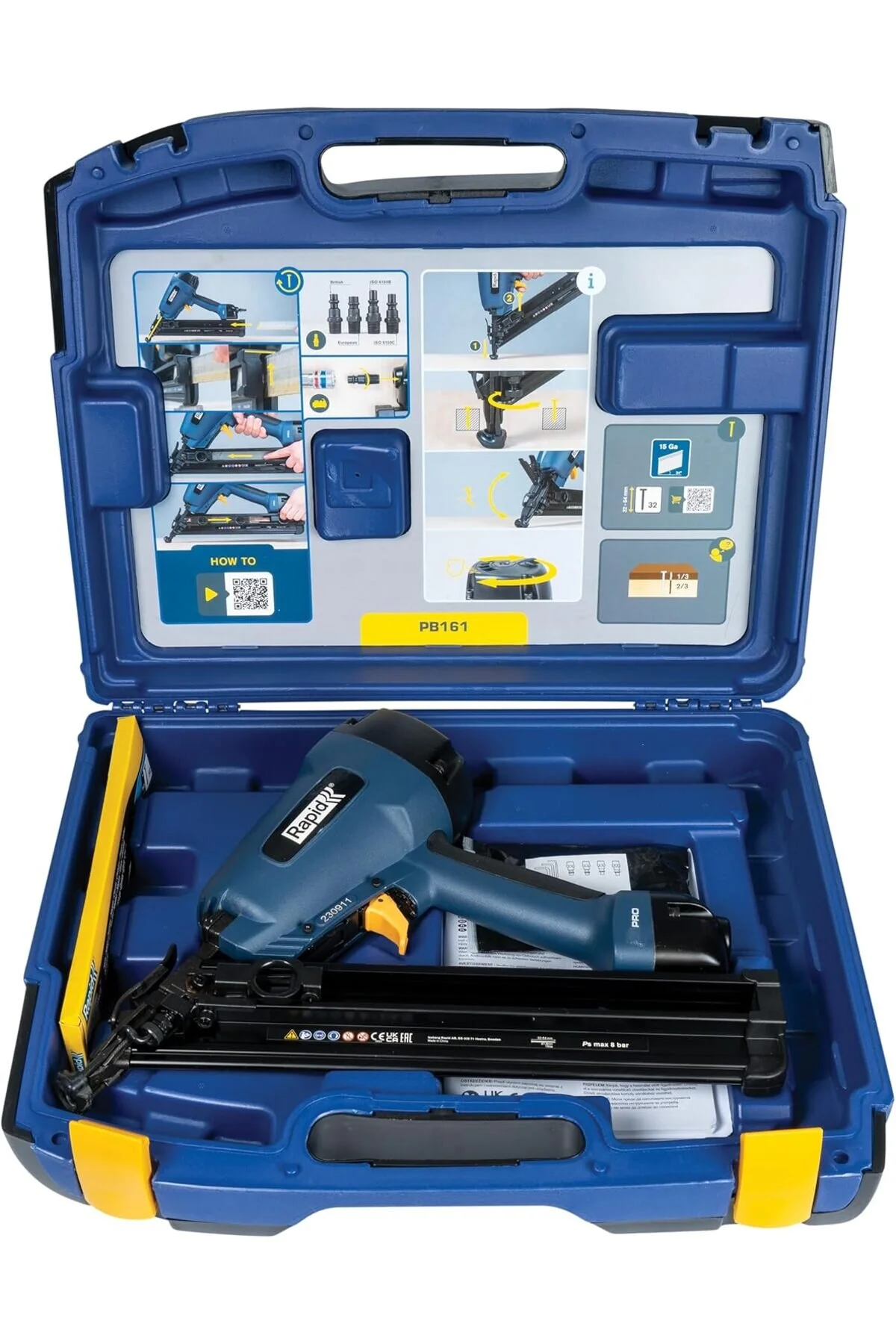 Rapid PRO PB161 Pneumatic Brad Nailer with 300 Brads, Adjustable Nail Depth, Lightweight Magnesium Body and Carry Case, for Woodworking and Door Frame Installation - Image 6