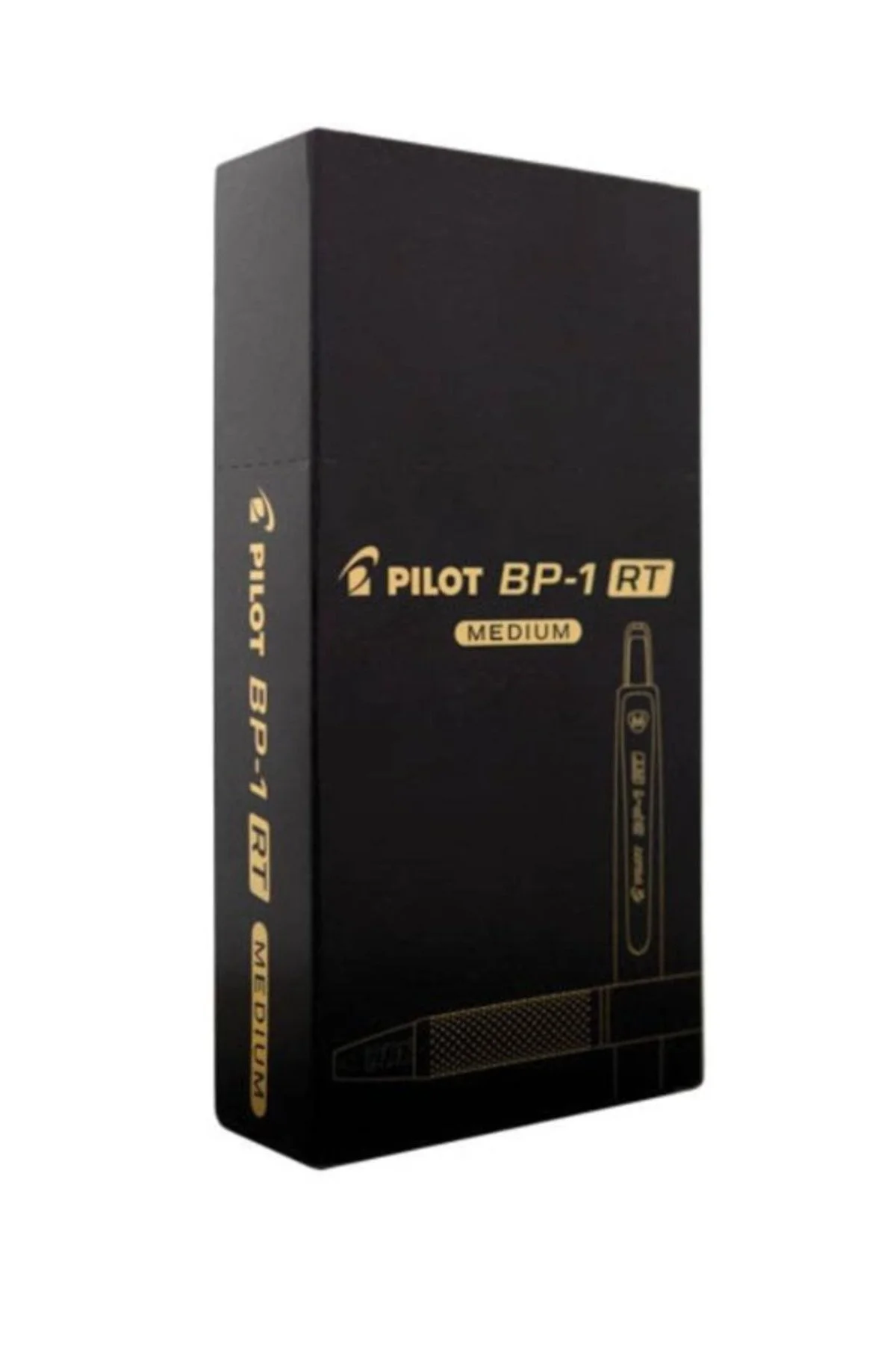 PILOT BP-1 RT-M-B Retractable Ballpoint Pen, Black Ink, 0.7mm Medium Tip – Box of 12