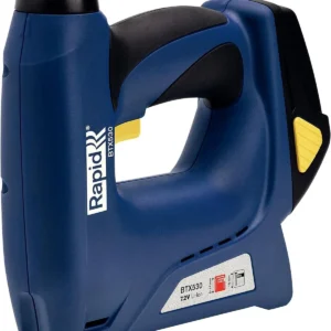 Rapid BTX530 7.2V Cordless Battery Staple Gun for Upholstery, Crafts & DIY, Li-Ion Battery, 1300 Staple Capacity, Safety Nose & Storage Case