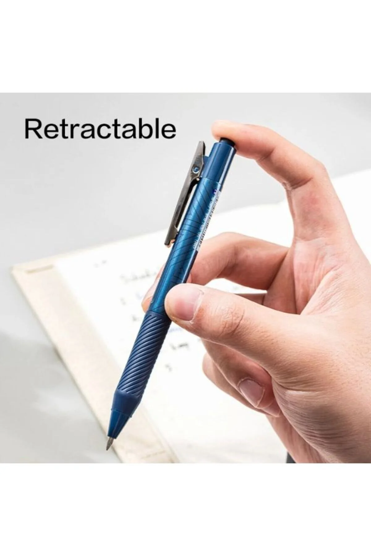 Deli Geni G80-BL Retractable Gel Pens, 0.7mm Bullet Tip, Blue Ink, Comfortable Grip, Pack of 12 - Image 6