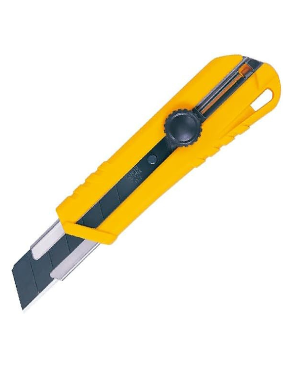 KDS Muratec H-12YE Job Pro 25mm Extra Heavy-Duty Utility Knife with Power Black H-Blade & Screw Lock – Yellow - Image 3