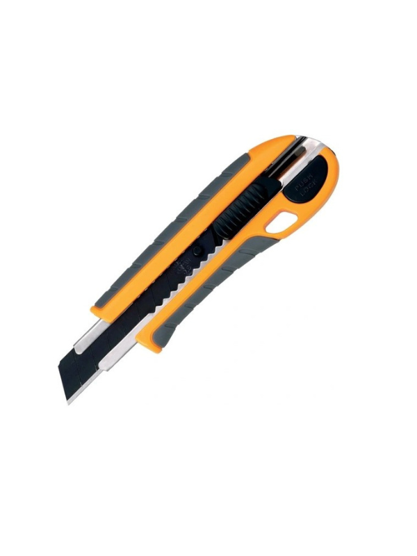 Muratec L-24 MultiPro Auto-Lock Heavy-Duty Utility Knife 18mm with Spatula Tip – Yellow - Image 3