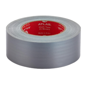 ATLAS Cloth Tape / Duct Tape, Silver, 50mm x 25m – Strong, Durable & Reinforced Adhesive Tape