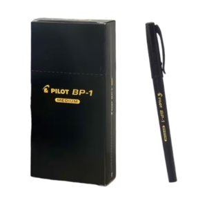 PILOT BP-1 Medium Ballpoint Pen, 1.0mm Tip, Black Ink – Pack of 12