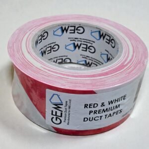704BY-50-RD/WH GEM Premium Duct / Cloth Tape, Red & White, 50mm x 25m – Strong, Durable & Reinforced Adhesive Tape