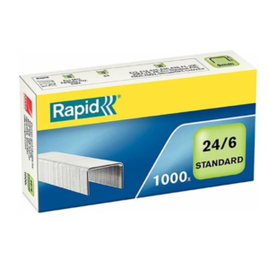Rapid Standard Staples 24/6 mm, Galvanised Steel, 1000 Pieces, Pack of 1 – Office & School Use