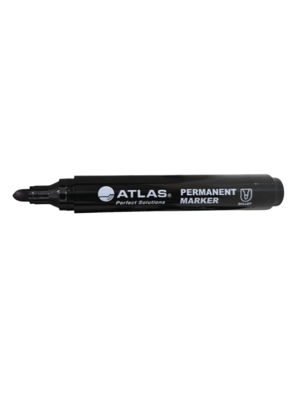 Atlas Permanent Marker, Black Ink, Bullet Tip 0.8–2.2 mm, Quick-Drying & Water-Resistant, Pack of 12 – MP10Y - Image 4