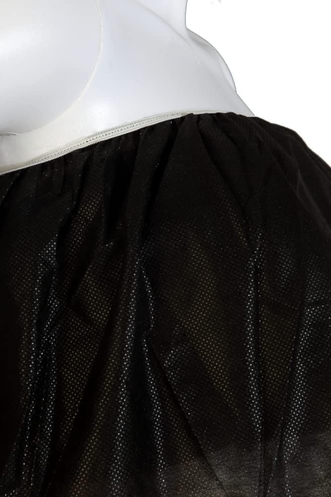 Disposable Black Salon Gown for Facial, Waxing, Spa & Massage, Non-Woven Unisex Gown, Pack of 10 Pieces (1 Pack) - Image 4