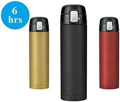 Forever Silver Future Antibacterial Stainless Steel Water Bottle, 500ml – Silver Oxide Coated Interior, Red, Made in Japan
