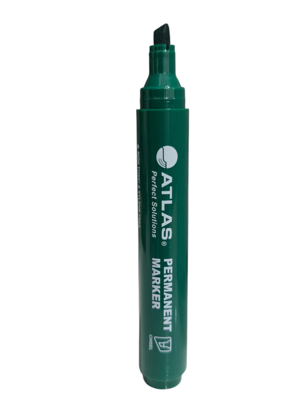 Atlas Permanent Marker, Green Ink, Chisel Tip 0.25–4.5 mm, Quick-Drying & Water-Resistant, Pack of 12 – MP20Y - Image 5