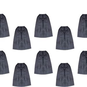Disposable Black Salon Gown for Facial, Waxing, Spa & Massage, Non-Woven Unisex Gown, Pack of 10 Pieces (1 Pack)