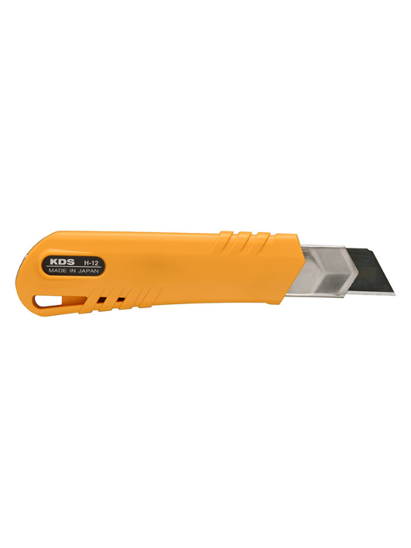 KDS Muratec H-12YE Job Pro 25mm Extra Heavy-Duty Utility Knife with Power Black H-Blade & Screw Lock – Yellow - Image 6