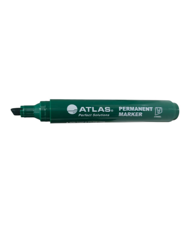 Atlas Permanent Marker, Green Ink, Chisel Tip 0.25–4.5 mm, Quick-Drying & Water-Resistant, Pack of 12 – MP20Y - Image 6