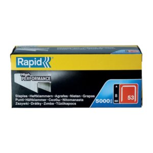 Rapid No.53 Staples 8 mm (53/8), 5000 Pieces, Silver