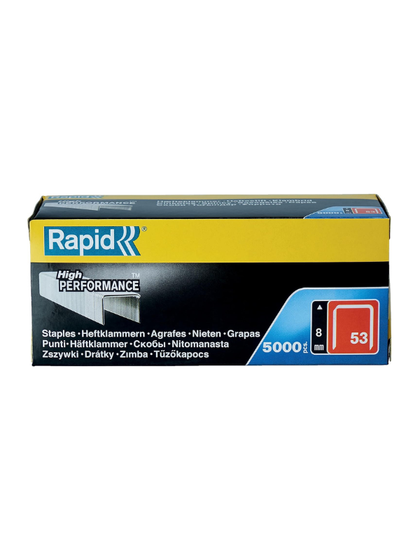Rapid No.53 Staples 8 mm (53/8), 5000 Pieces, Silver