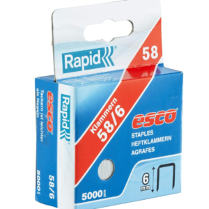 Rapid ESCO 58/6 mm Fine Wire Staples, 5000 Pieces