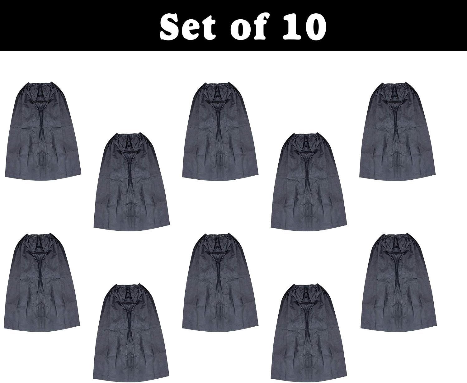 Disposable Black Salon Gown for Facial, Waxing, Spa & Massage, Non-Woven Unisex Gown, Pack of 10 Pieces (1 Pack) - Image 7