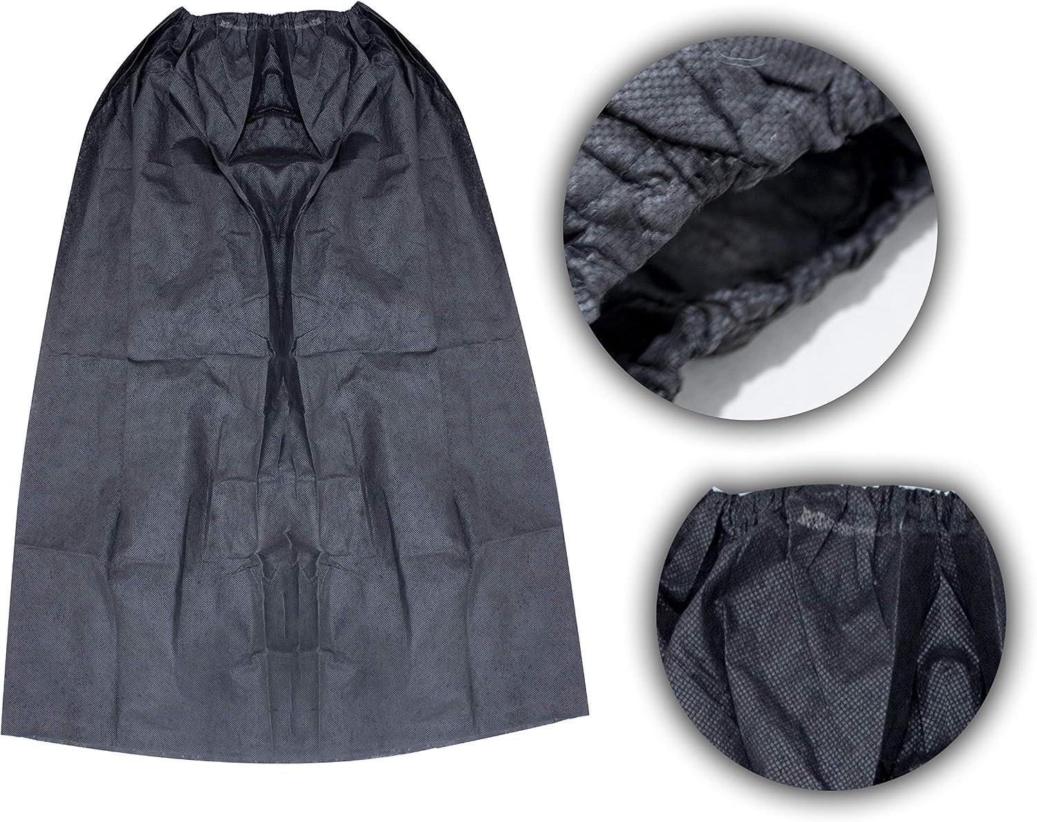 Disposable Black Salon Gown for Facial, Waxing, Spa & Massage, Non-Woven Unisex Gown, Pack of 10 Pieces (1 Pack) - Image 8