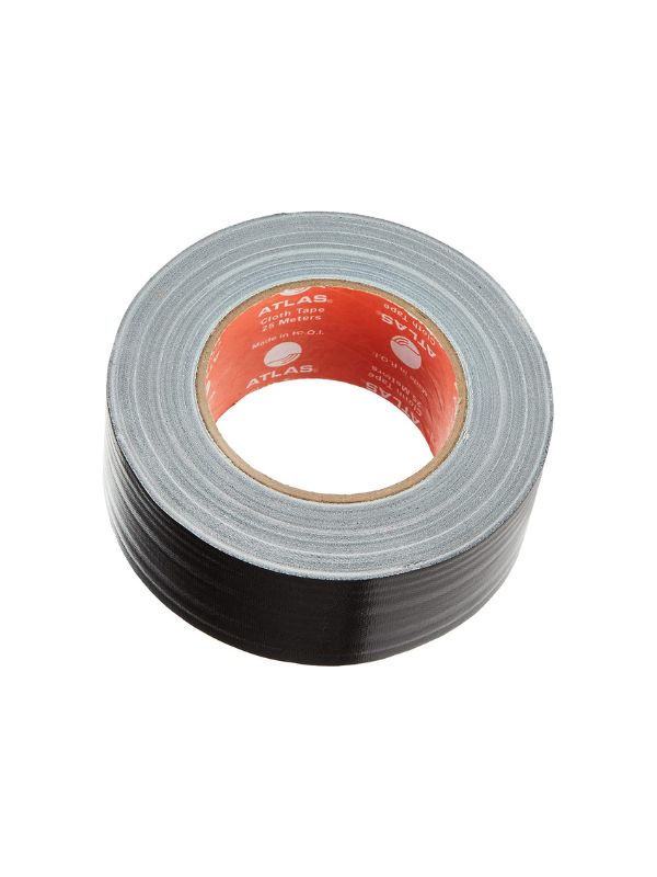 ATLAS Cloth Tape / Duct Tape, Black, 50mm x 25m – Strong, Durable & Reinforced Adhesive Tape - Image 2