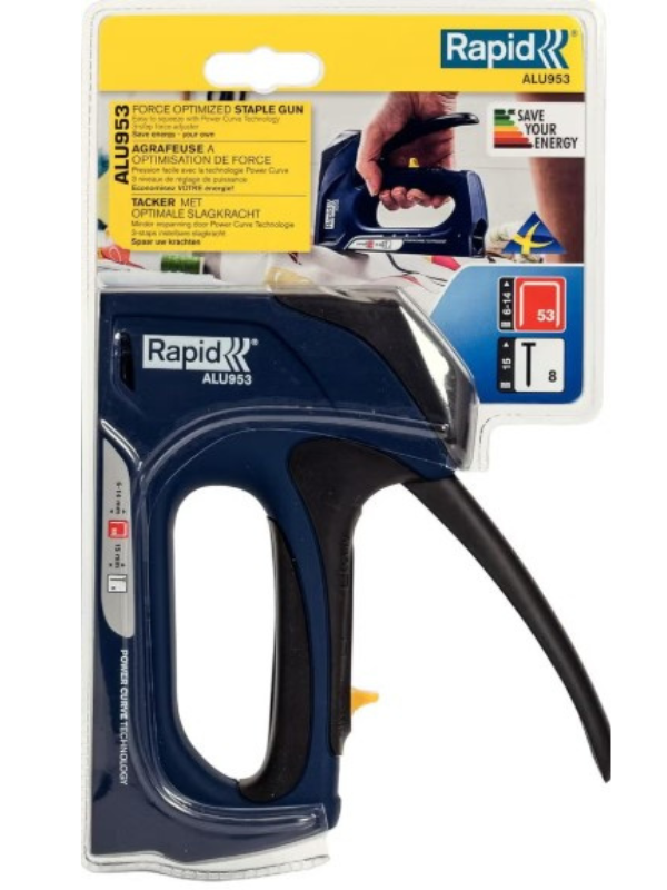 Rapid Alu 953 Manual Staple Gun for Fabric, Wood and Repairs