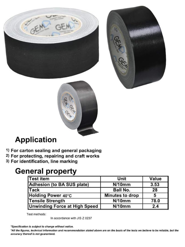 GEM Premium Cloth Duct Tape, Black (PRC), 50mm x 25m – Strong, Durable & Reinforced Adhesive Tape - Image 5