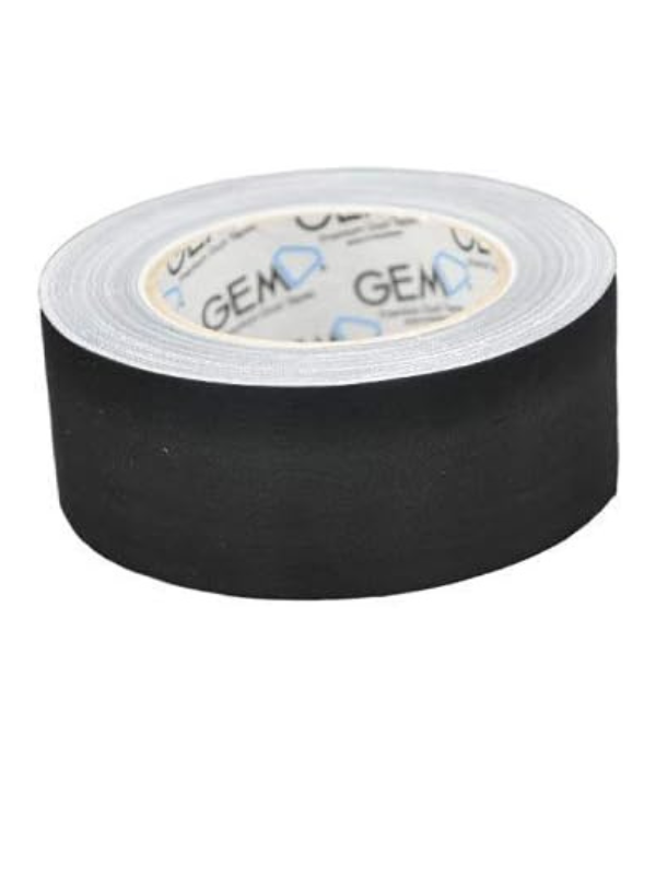 GEM Premium Cloth Duct Tape, Black (PRC), 50mm x 25m – Strong, Durable & Reinforced Adhesive Tape