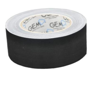 GEM Premium Cloth Duct Tape, Black, 50mm x 25m – Strong, Durable & Reinforced Adhesive Tape