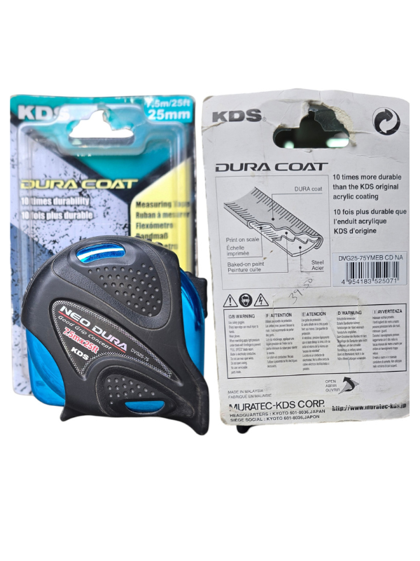 KDS DVG25-75MEB Measuring Tape 7.5m / 25ft with Double-Sided Scale, Double-Lock System & Rubber Grip - Image 3