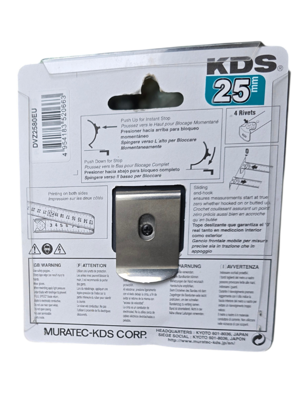 KDS DVZ25 Heavy-Duty Measuring Tape with Double-Sided Scale & Double-Lock System - Image 3