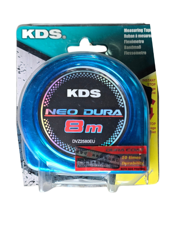 KDS DVZ25 Heavy-Duty Measuring Tape with Double-Sided Scale & Double-Lock System