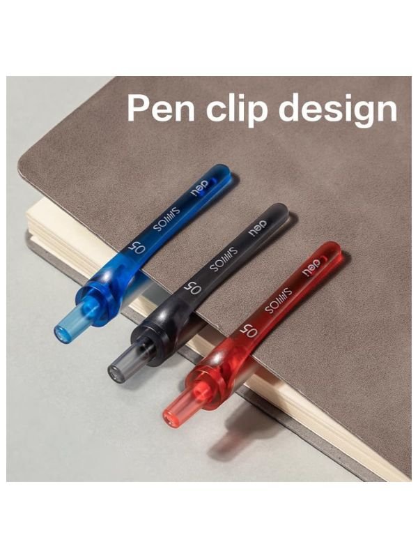 Deli EG075-BL Gel Pens, 0.5mm Fine Tip, Blue Ink, Quick-Dry & Smudge-Resistant, Pack of 12 - Image 5