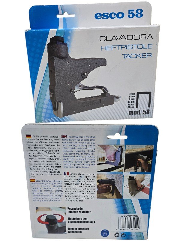 Rapid ESCO 58 Manual Staple Gun for Upholstery, Furniture & DIY Projects, 4–14mm, Black/Grey Metal - Image 3