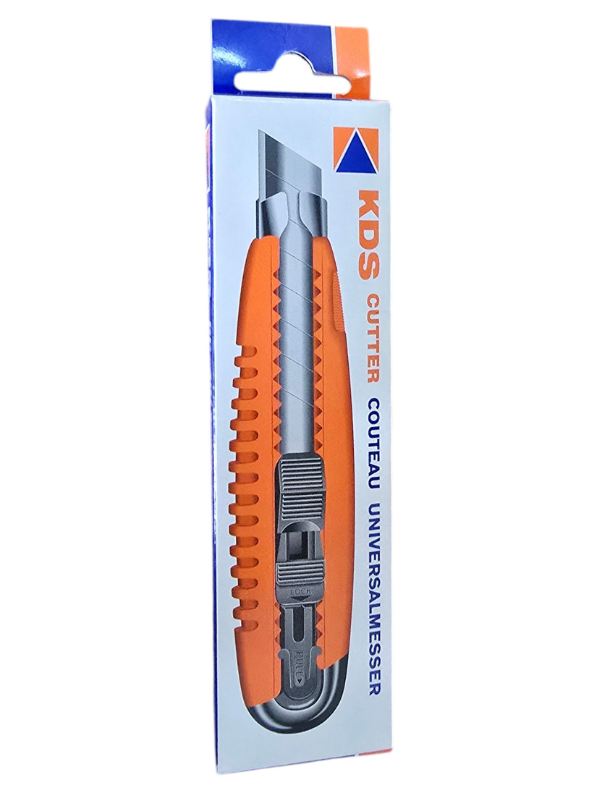 KDS GC-401 Heavy-Duty 18mm Snap-Off Cutter Knife Pack of 2 – 0.6mm Blade, Extra-Grip Handle