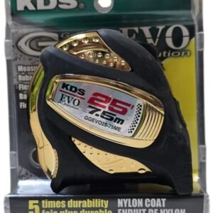 KDS GG Evolution Measuring Tape 7.5m / 25ft – Nylon-Coated Blade, GoodGrip Design (GGEVO25-75ME)